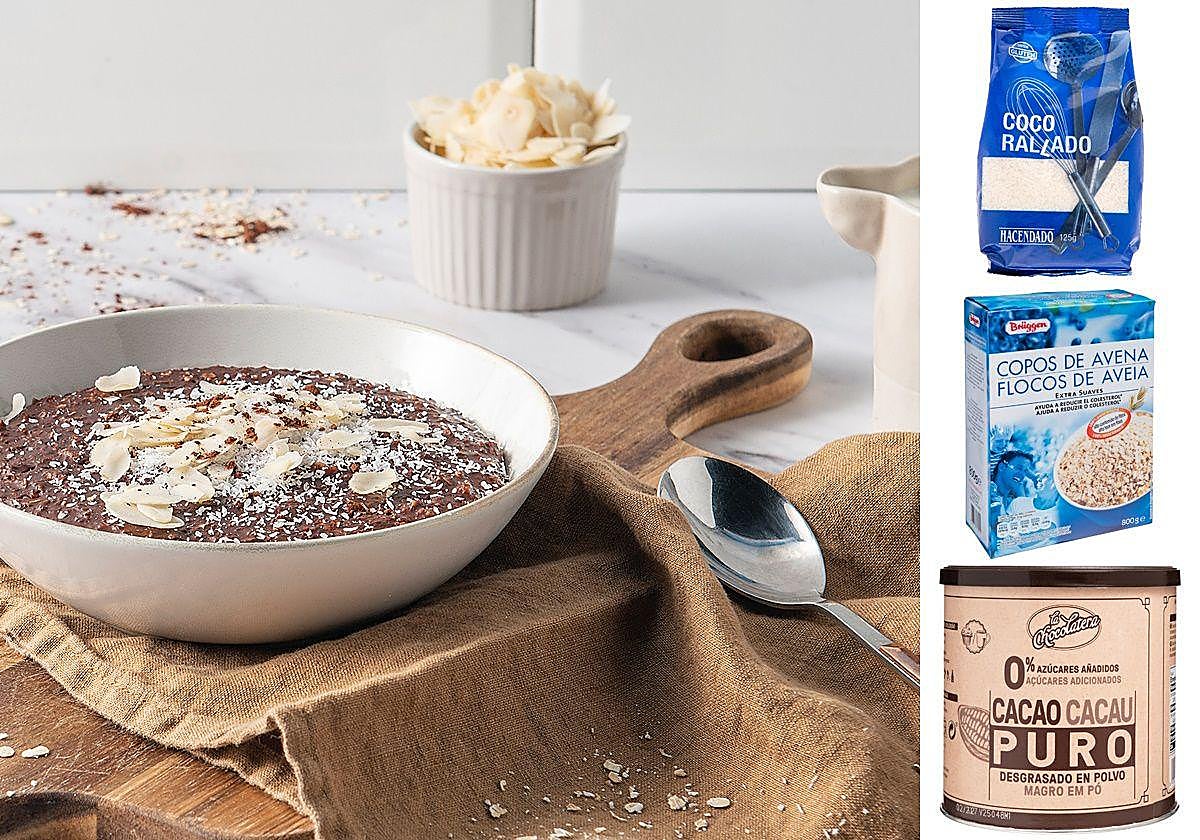 Porridge de avena con cacao.