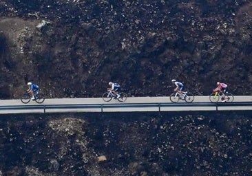 La Vuelta se funde a negro por los incendios forestales en León