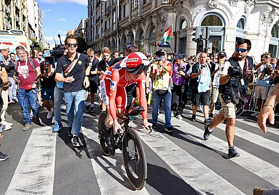 Jonas Vingegaard ha cerrado la prueba contrarreloj de la Vuelta en Valladolid.