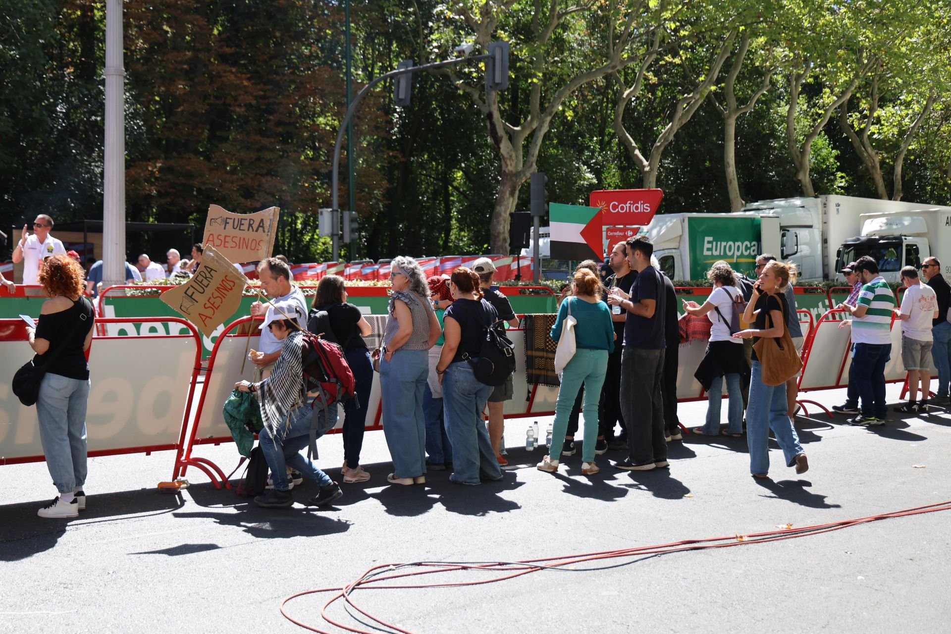 Imágenes de las protestas propalestinas en La Vuelta