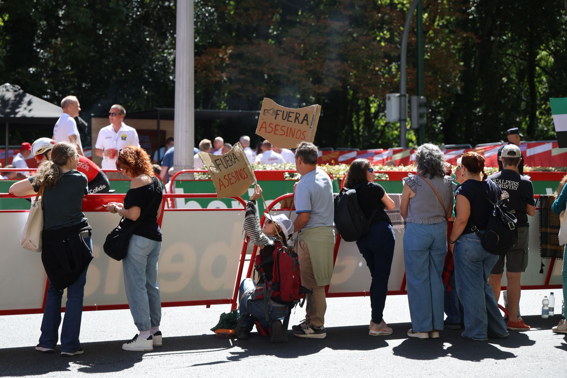 Imágenes de las protestas propalestinas en La Vuelta