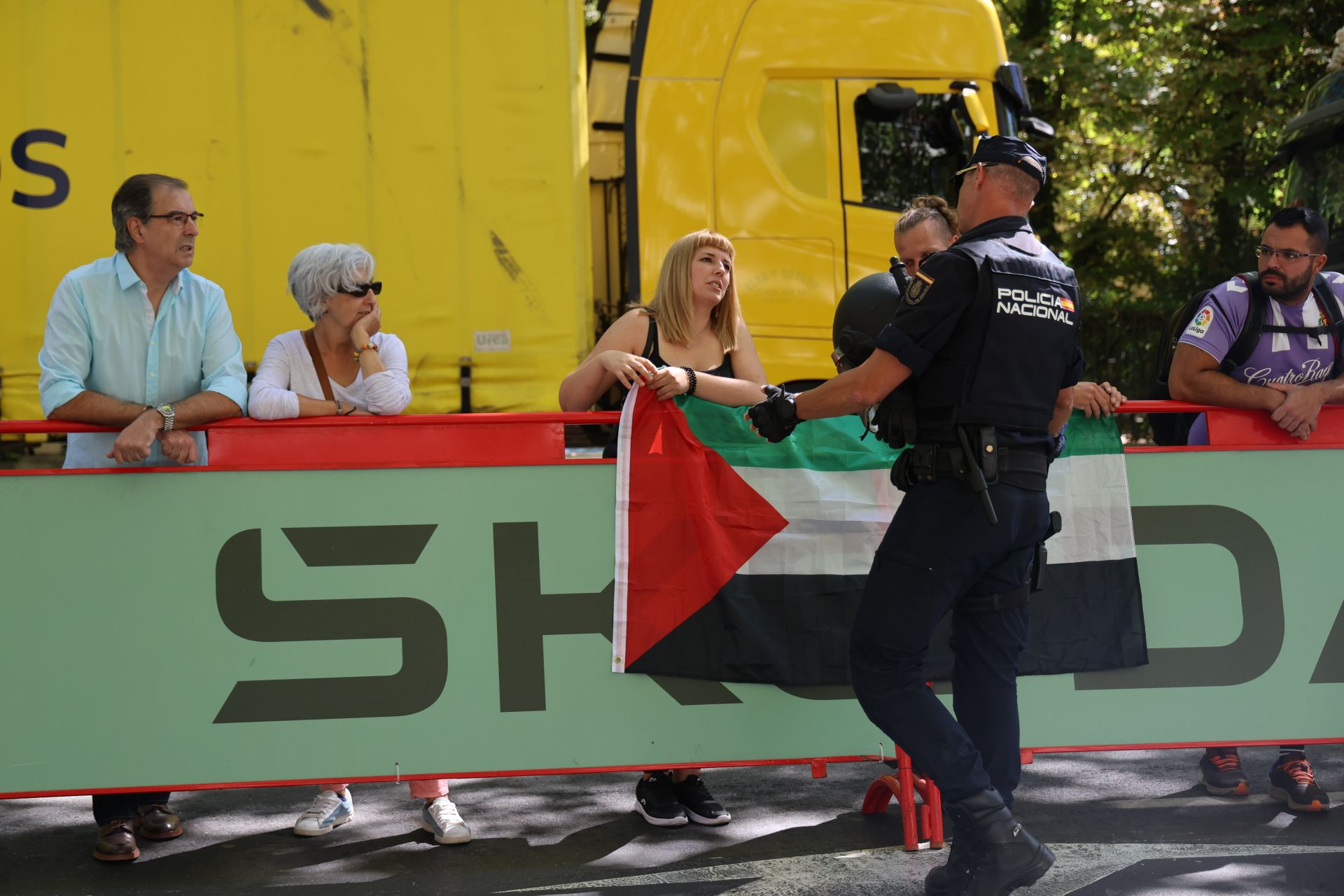 Imágenes de las protestas propalestinas en La Vuelta