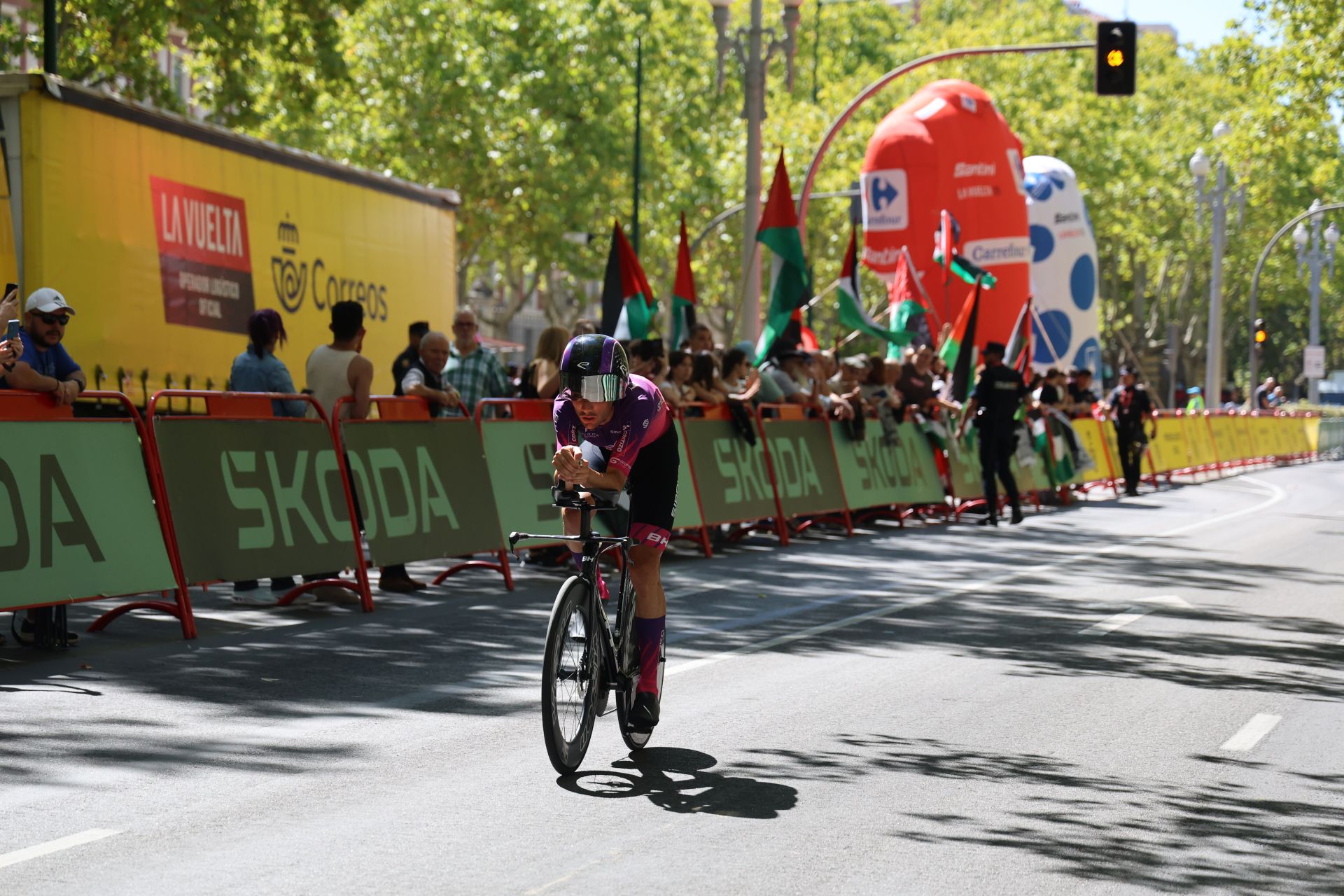 Imágenes de las protestas propalestinas en La Vuelta