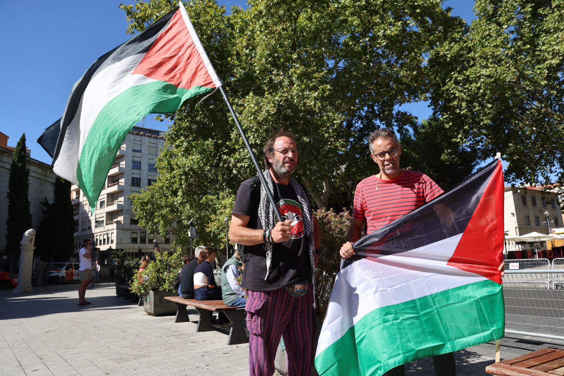 Imágenes de las protestas propalestinas en La Vuelta