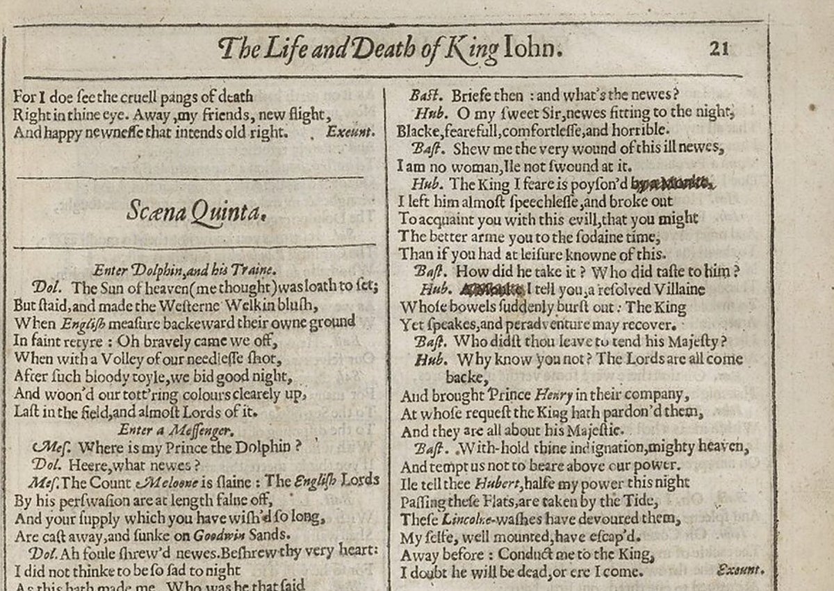 Imagen secundaria 1 - Arriba, el Colegio de los Ingleses de Valladolid. Abajo, pasajes y portada del infolio de Shakespeare expurgado por la Inquisición y perteneciente, hasta 1928, a dicho Colegio.