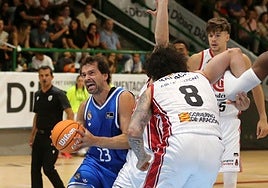 Sergio Llull intenta entrar a canasta durante el partido disputado en Segovia.