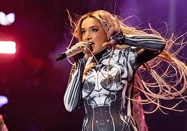 Lola Índigo, durante un concierto.