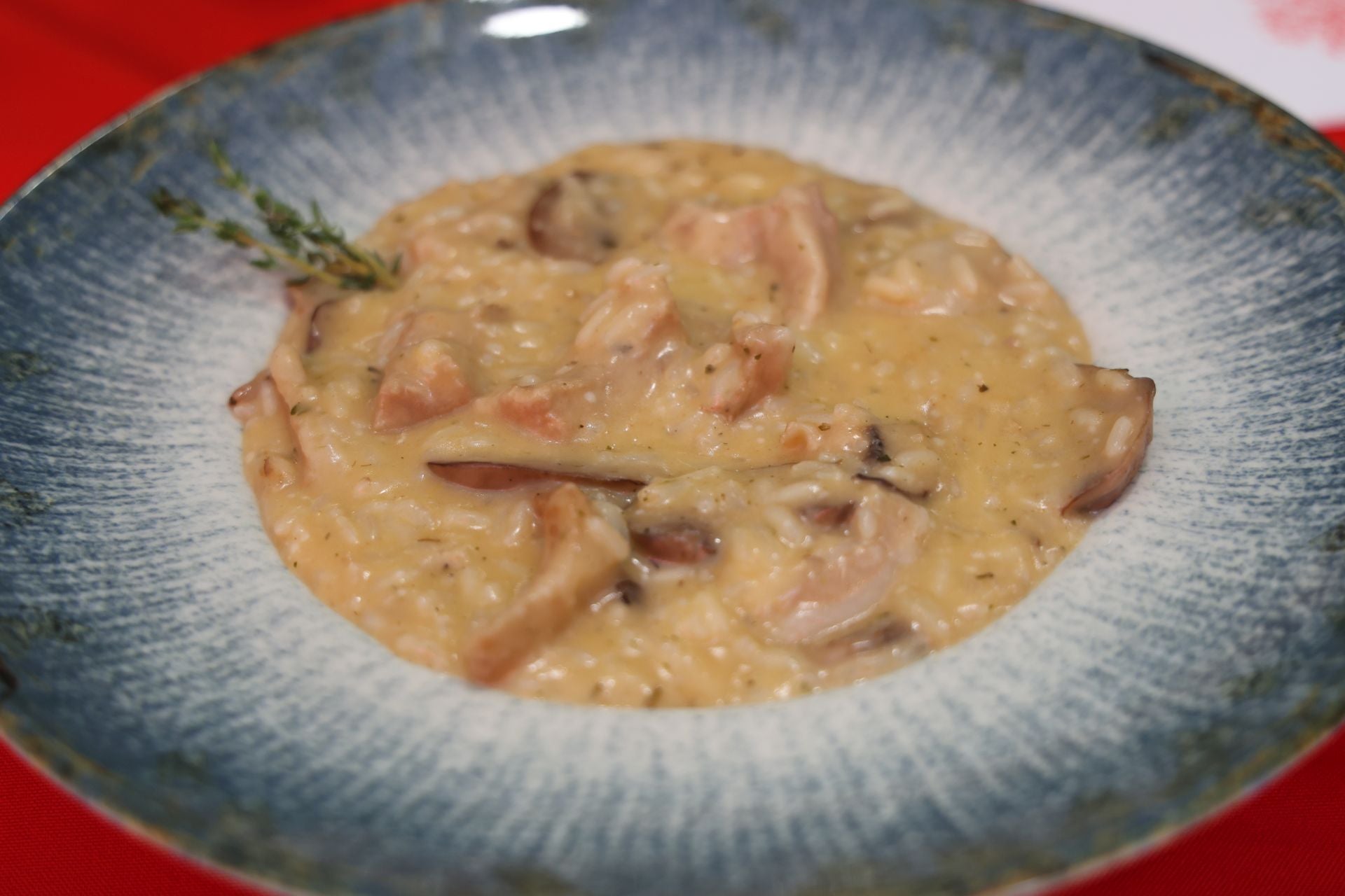 Primer plato, risotto de secreto ibérico.