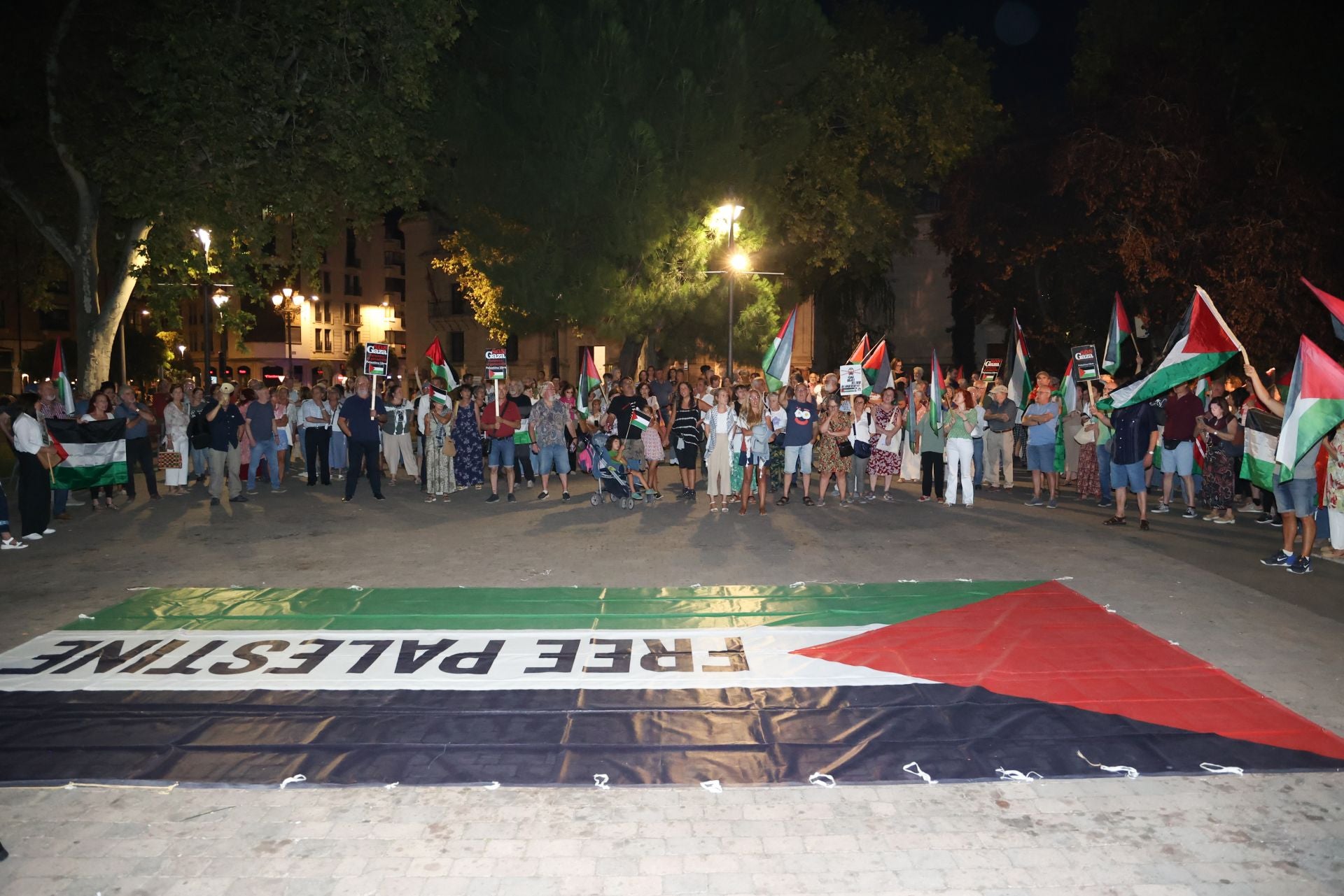 Las imágenes de la primera concentracion a favor de Palestina tras La Vuelta