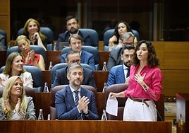 Isabel Díaz Ayuso interviene durante un pleno en la Asamblea de Madrid.