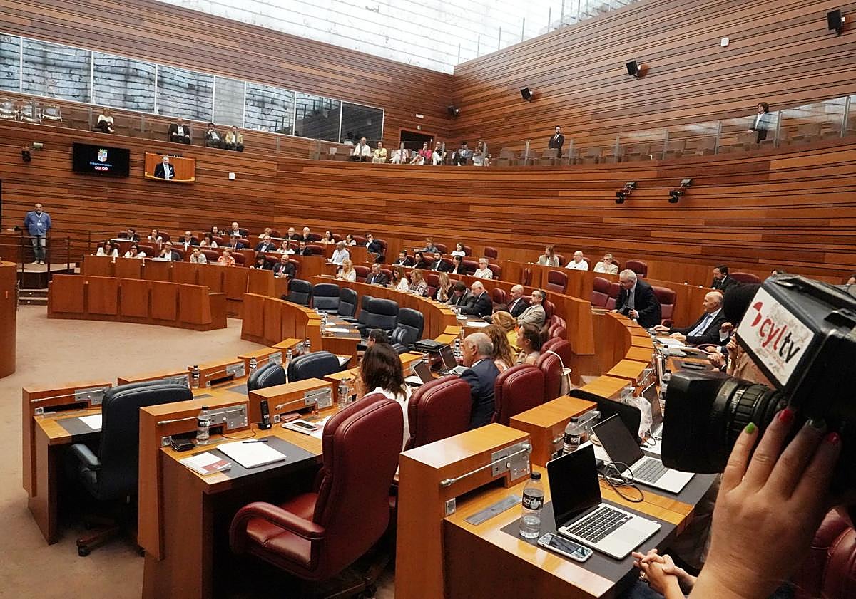 Imagen principal - Imágenes del pleno en el que el PP perdió la votación y salió adelante la Ley de Publicidad Institucional promovida por la oposición.