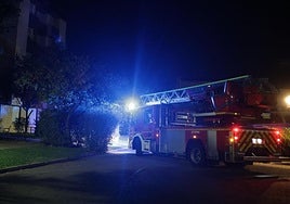 Los Bomberos, en el lugar del incendio.