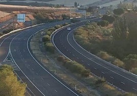 Estado de la A-62 a la altura de la localidad zamorana de Cañizal, este martes por la mañana.