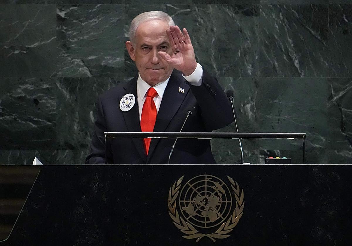 Benjamín Netanyahu, ante la Asamblea de la ONU.
