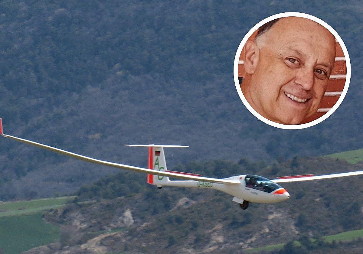 Un planeador Lak-17 similar al que pilotaba Javier Sánchez (en el círculo), fallecido este viernes en el accidente aéreo en La Atalaya.