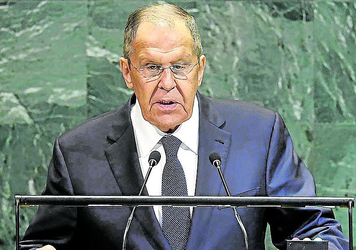 Lavrov habla ante la Asamblea General de la ONU.