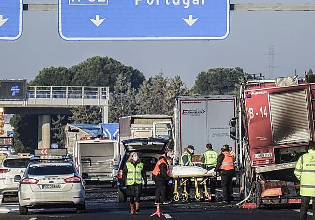 Imagen del siniestro mortal en la A-62.