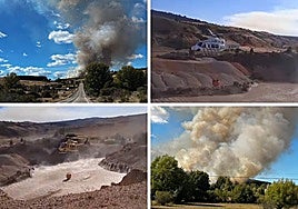 Imágenes del incendio en Riello.
