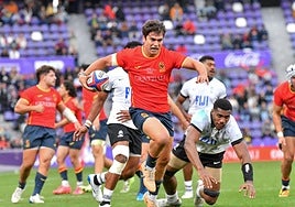 La selección española de rugby contra Fiyi en el José Zorrilla.