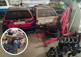 Garaje que el familiar ha denunciado por hacer uso como taller.