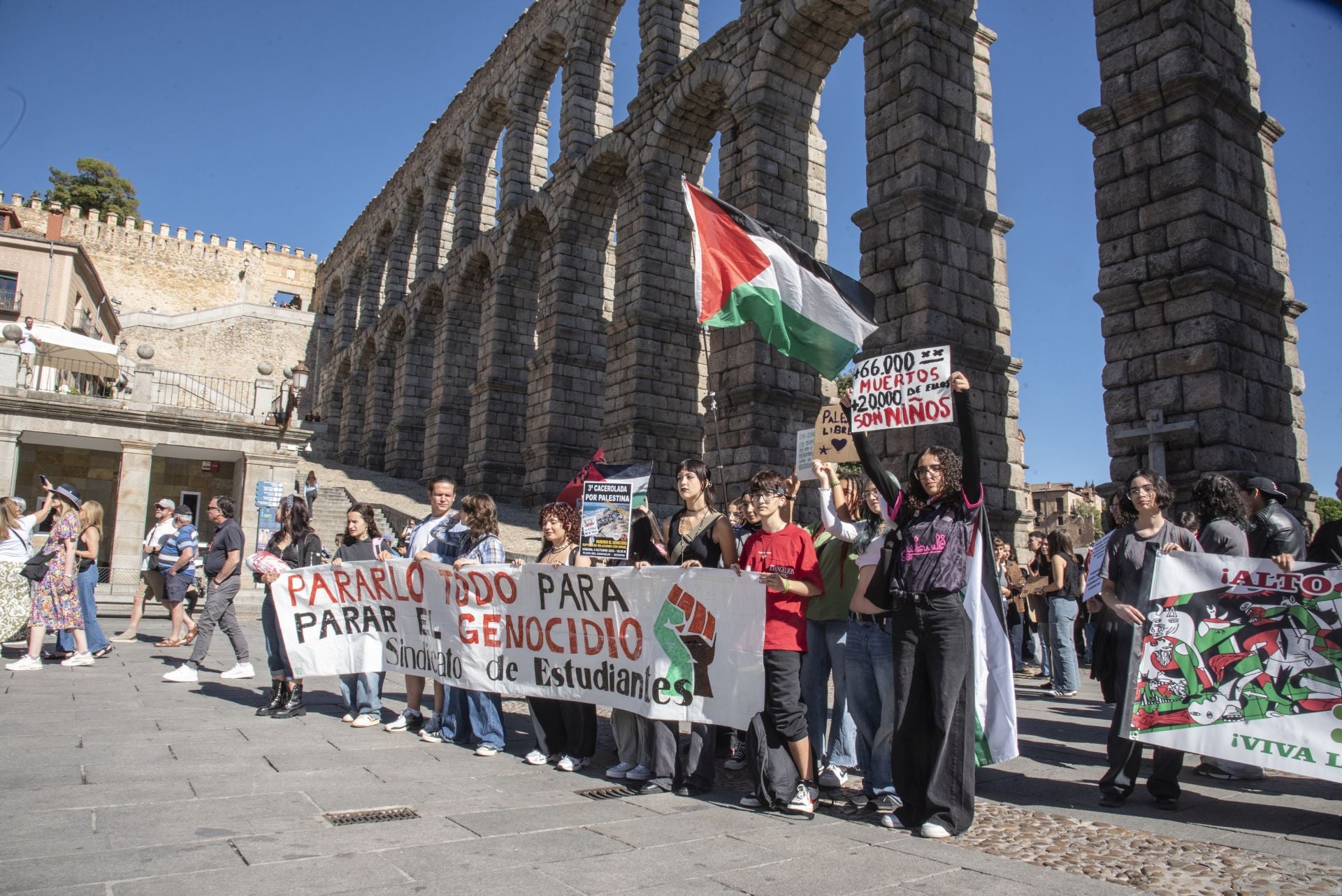 Las manifestaciones en Segovia por Gaza, en imágenes
