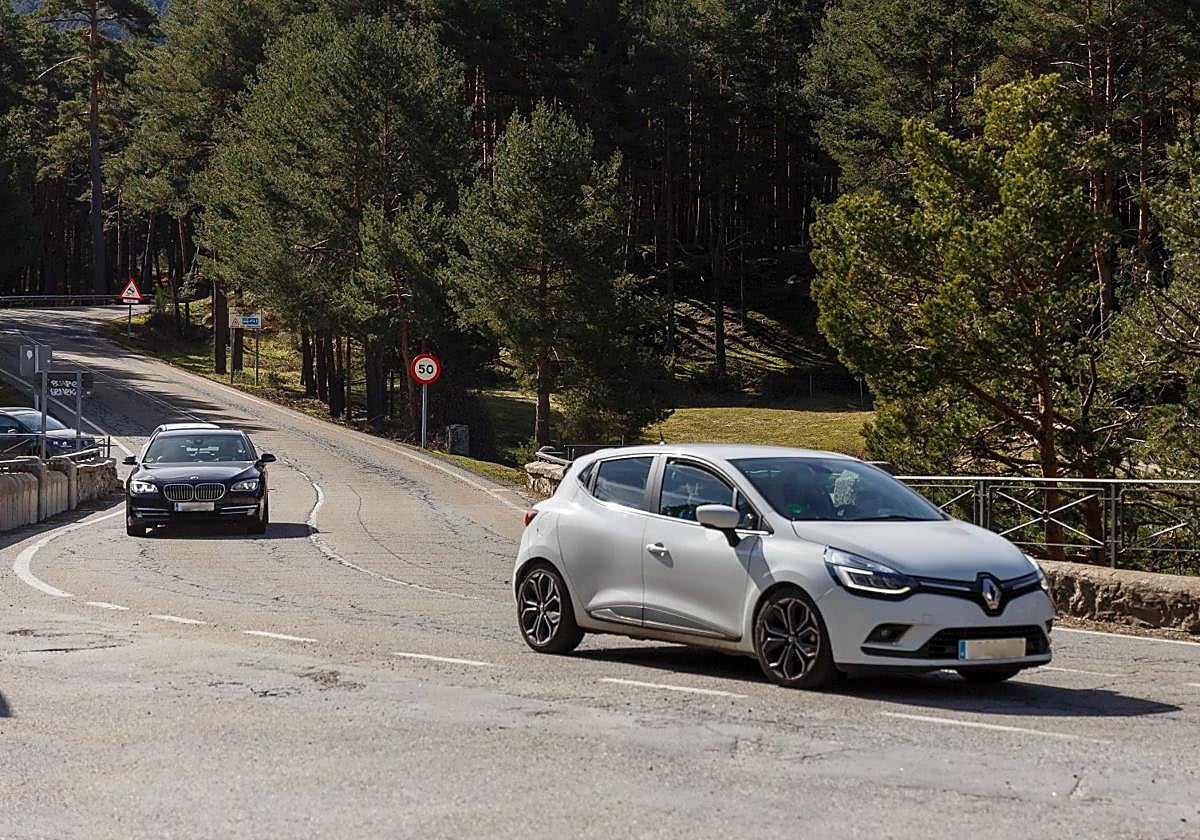 Tramo entre el Real Sitio de San Ildefonso y el puerto de Navacerrada, donde se ha producido el accidente.