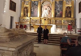 Juan María Pedrero y Mónica Melcova, en Las Huelgas tras el concierto.