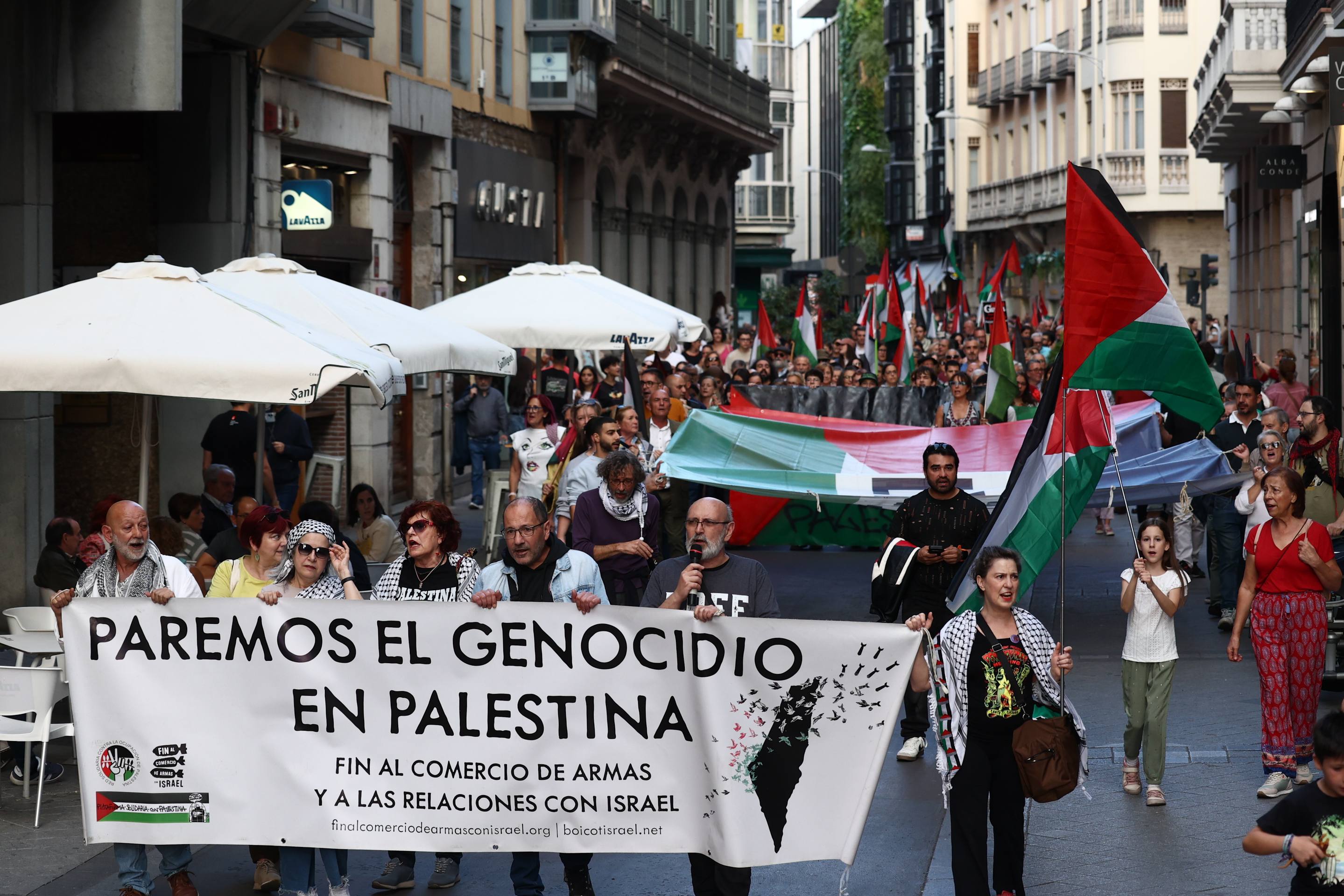 Las imágenes del manifestación propalestina en Valladolid