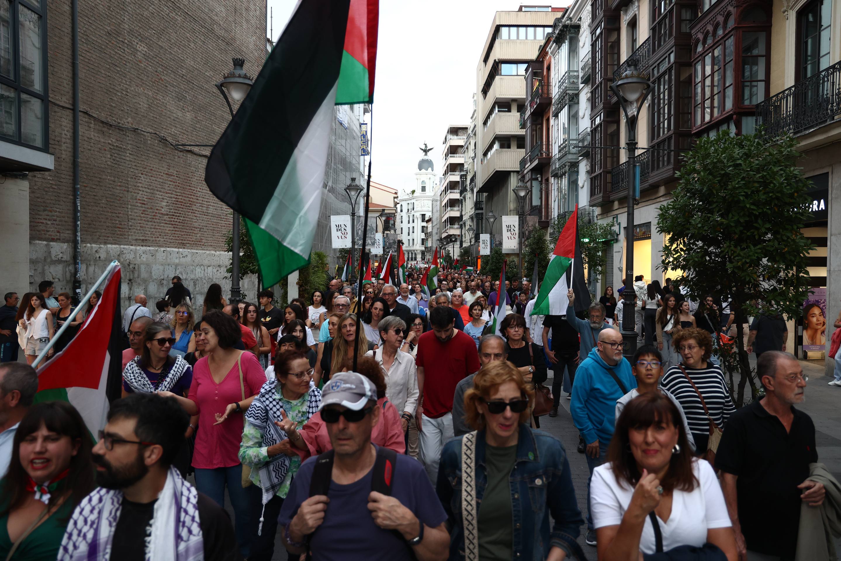 Las imágenes del manifestación propalestina en Valladolid