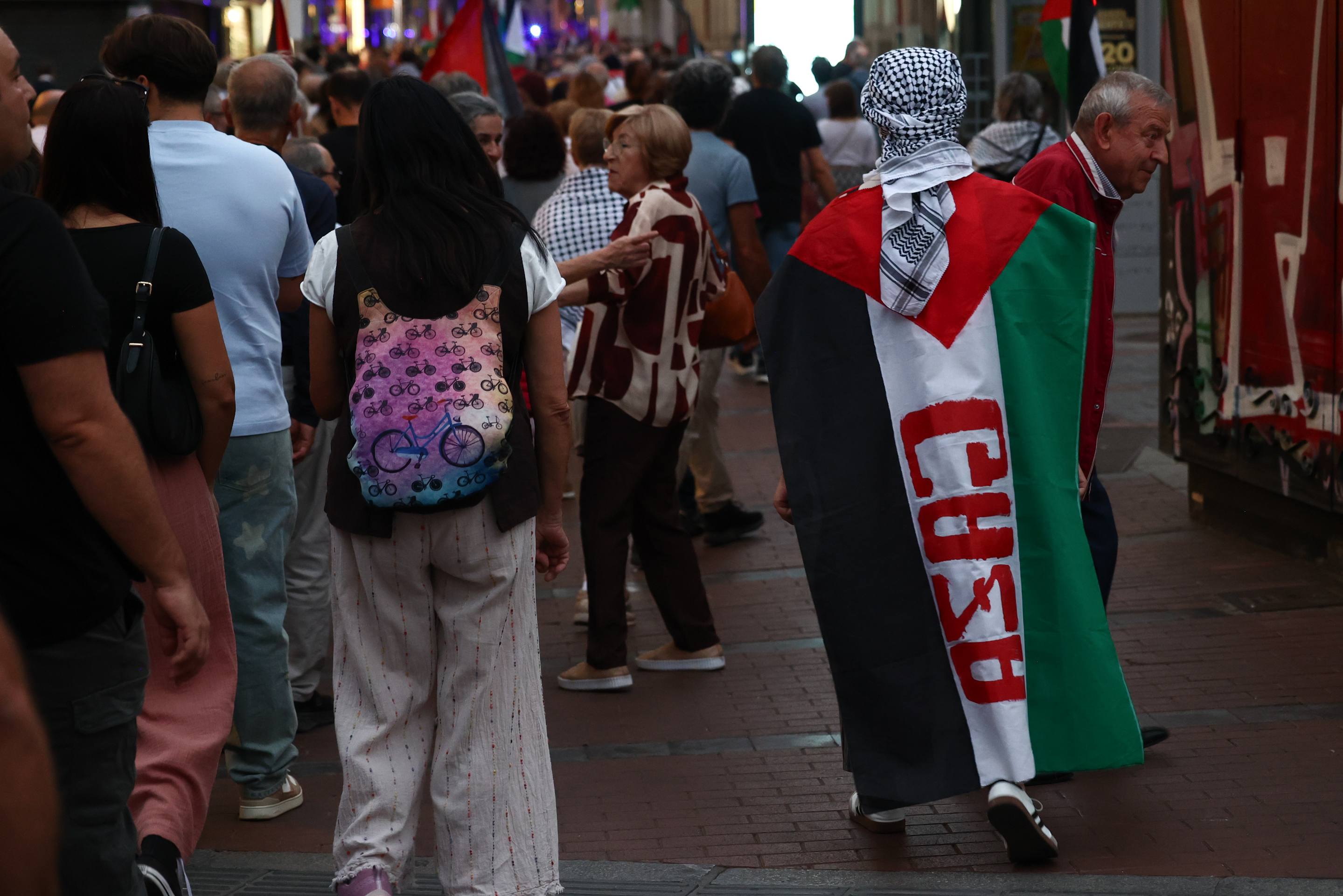 Las imágenes del manifestación propalestina en Valladolid