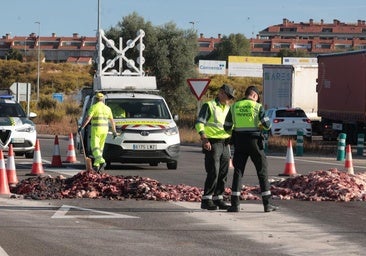 La presencia de cientos de kilos de tripas de conejo obliga a cortar un carril de la Autovía del Duero