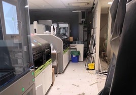 Desperfectos tras el desprendimiento en el laboratorio.