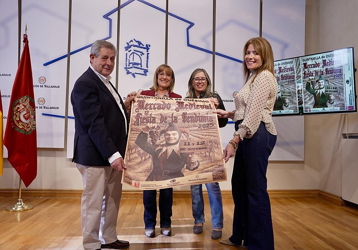 Presentación del Mercado Medieval y la Fiesta de la Vendimia de Quintanilla de Onésimo, este martes en la Diputación de Valladolid.