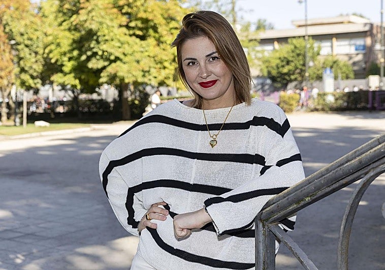 La influencer Merche Gutiérrez en la Plaza de Poniente de Valladolid.