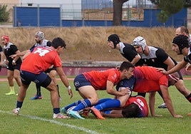 Un momento del encuentro del debut del Lobos en la Primera Madrileña.