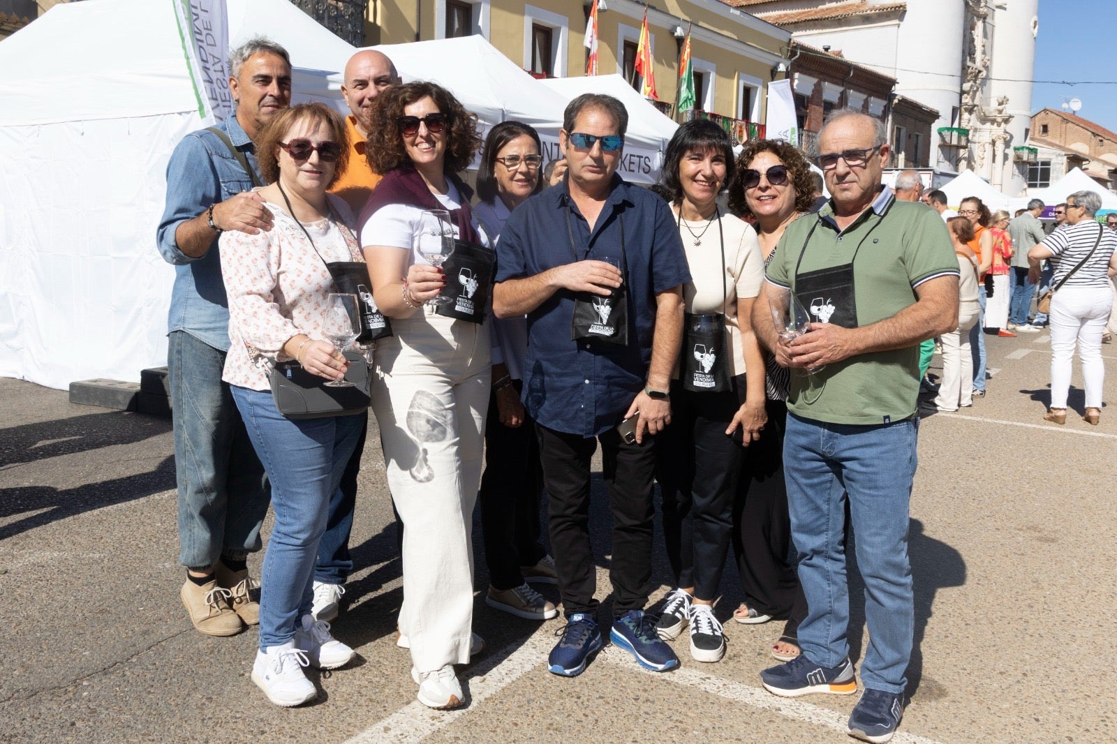 Los vecinos de Rueda aprovecharon para celebrar en grupo el fin de la vendimia.