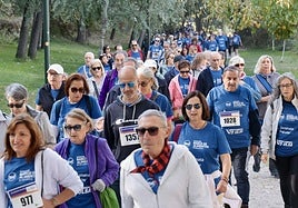 Los participantes en la marcha del Banco de Alimentos durante el recorrido.