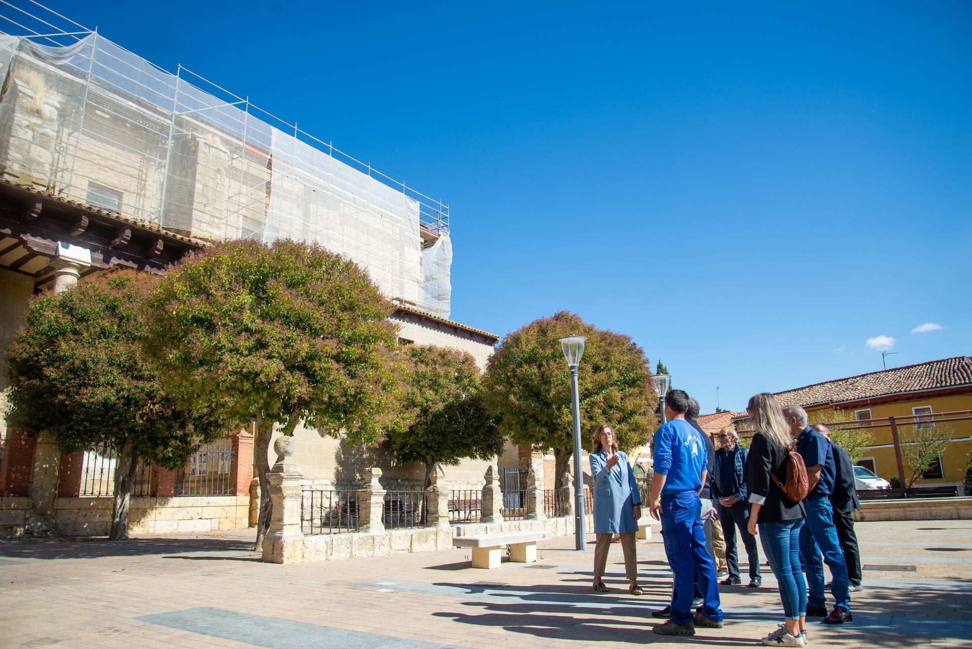 Así avanzan las obras de mejora de la iglesia de Grijota