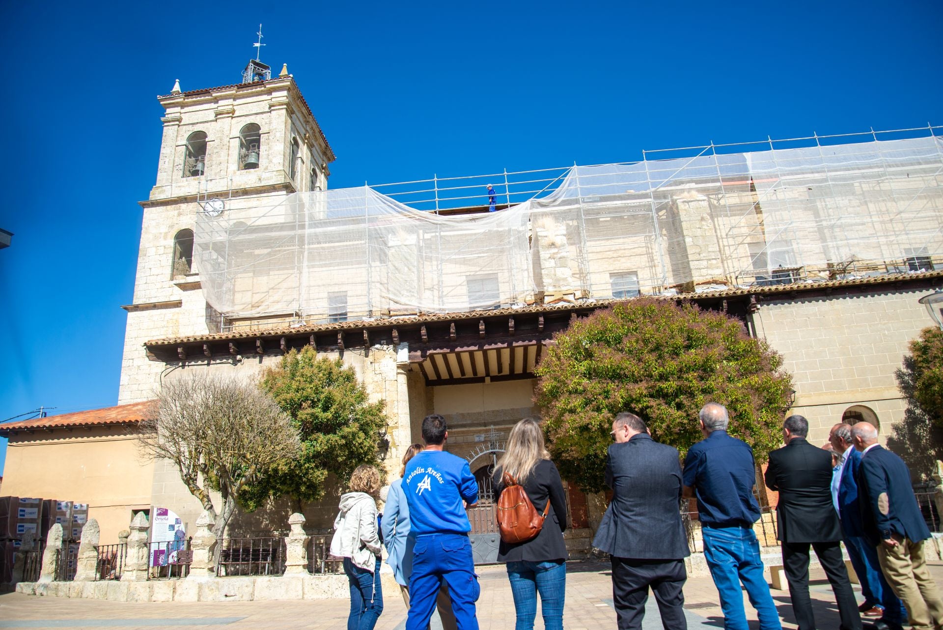 Así avanzan las obras de mejora de la iglesia de Grijota
