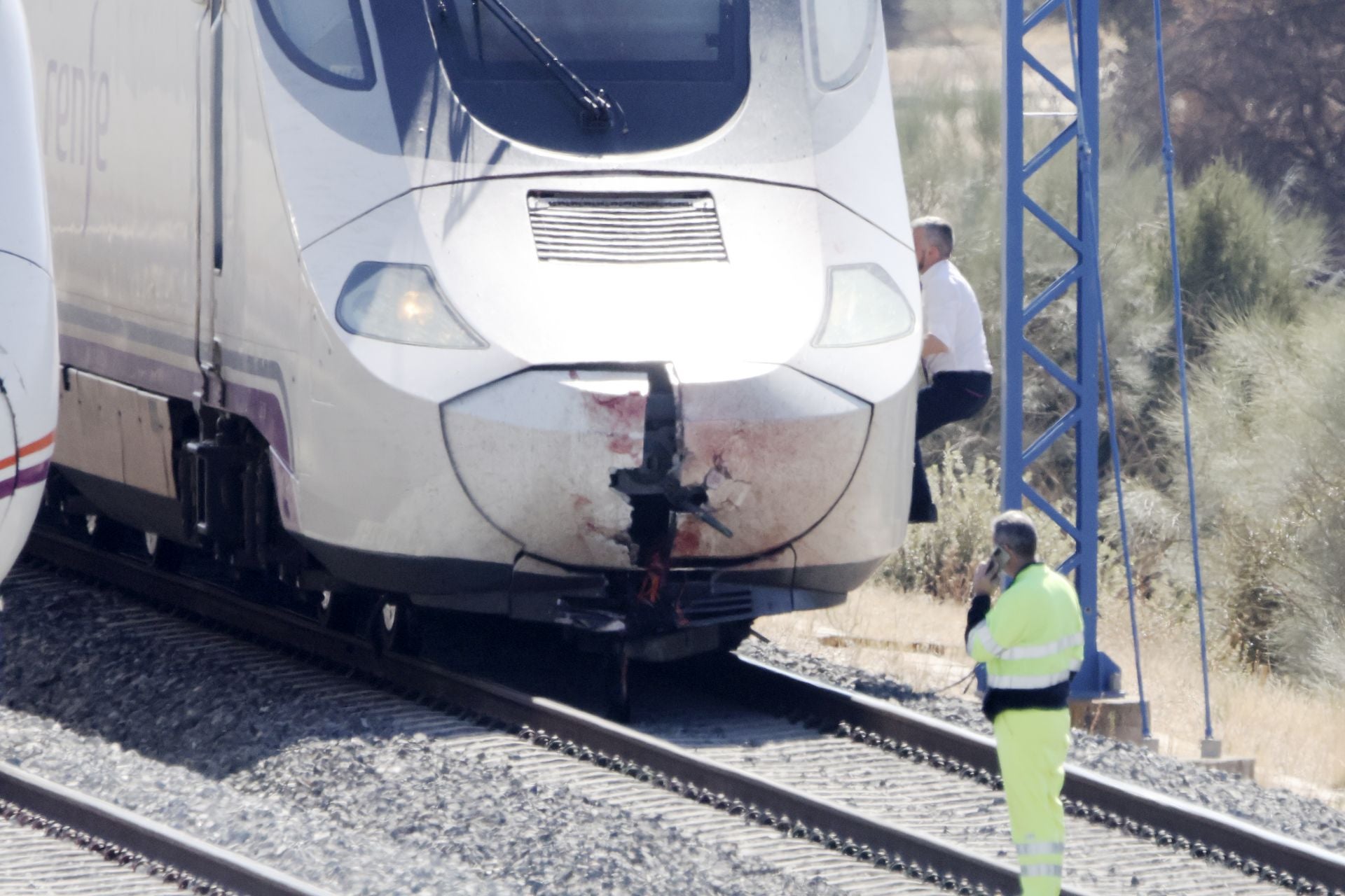 Las imágenes del tren detenido entre Olmedo y Valdestillas