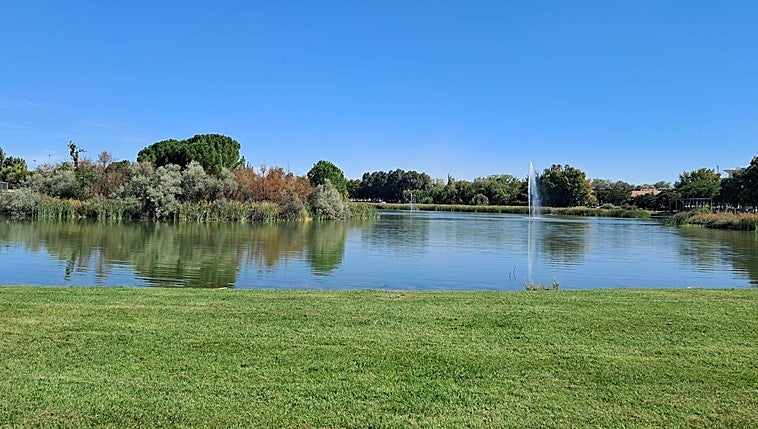 El lago, lugar de esparcimiento y referente para los vecinos de Laguna de Duero.