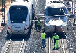 El tren, detenido este martes por la mañana a la altura de Hornillos de Eresma.