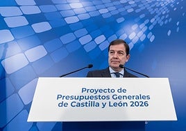 Alfonso Fernández Mañueco, durante la presentación de los presupuestos.
