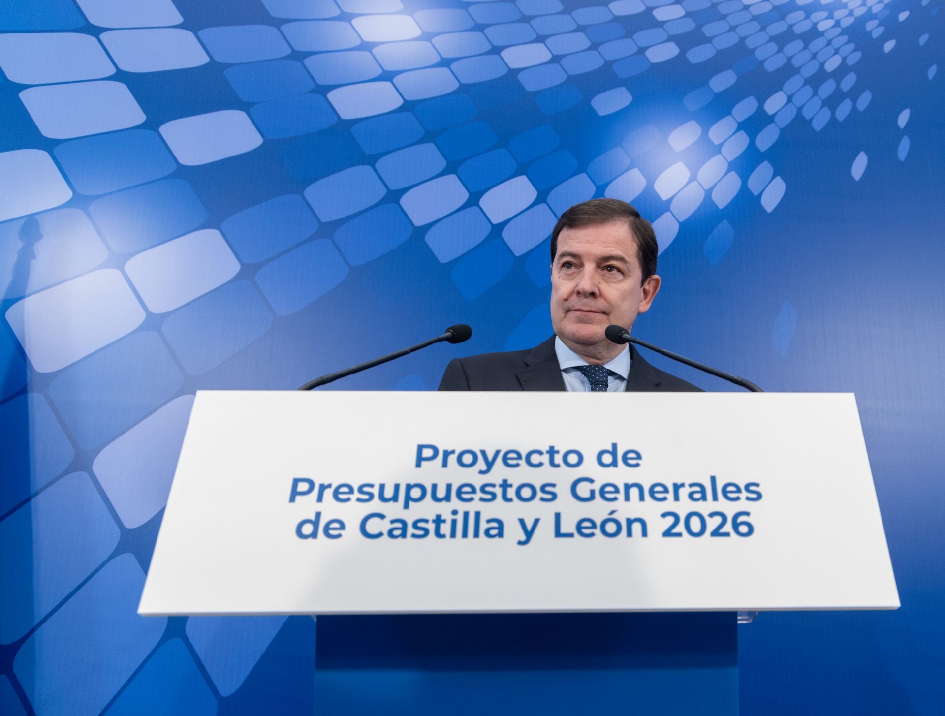 Alfonso Fernández Mañueco, durante la presentación de los presupuestos.