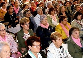 Asistentes al encuentro autonómico de personas con cáncer de mama celebrado este jueves en Segovia.