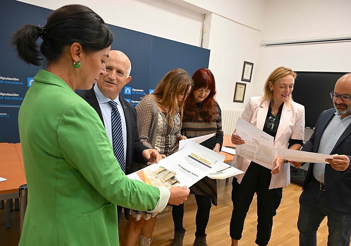 Un grupo de arquitectos consulta el programa, durante la presentación esta mañana en la Diputación.