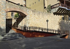 Recreación de uno de los tramos de rampa en la puerta de la Luna.