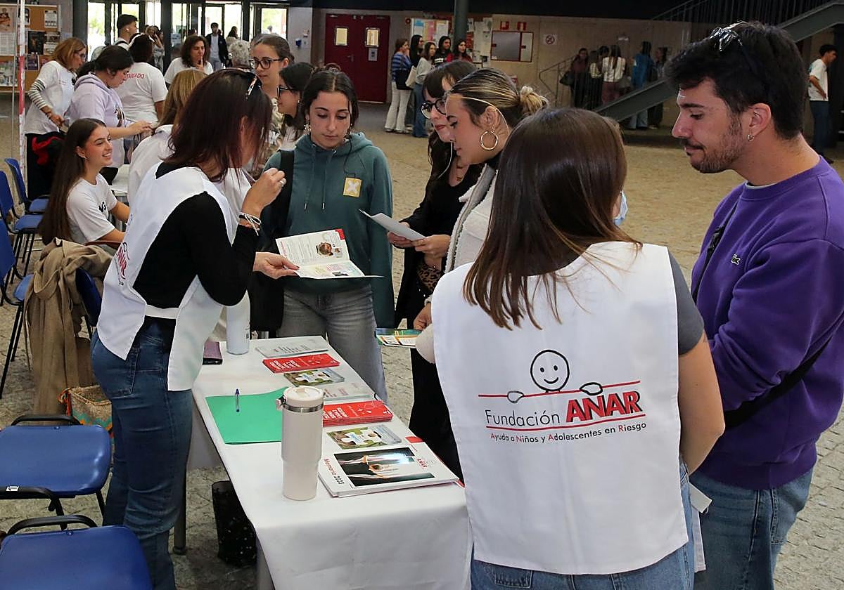 Feria del Voluntariado, ayer en el campus.