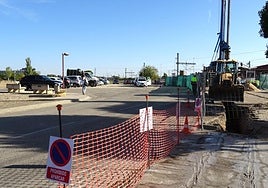 Las obras cortan la acera