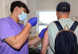 Vacunación de la gripe en la campaña pasada en un centro de salud de Palencia.